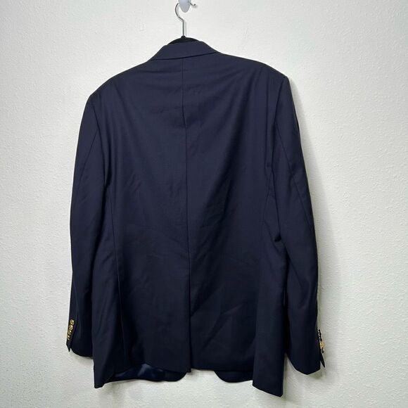 Lauren Ralph Lauren Men’s Navy Blue Gold Wool 2 Button Sportcoat Jacket Sz 44 L - Picture 7 of 9